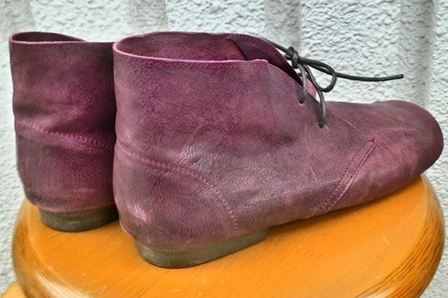 【KOBE DADA CAM-26 ボルドー】ユーズド風本革デザートブーツ